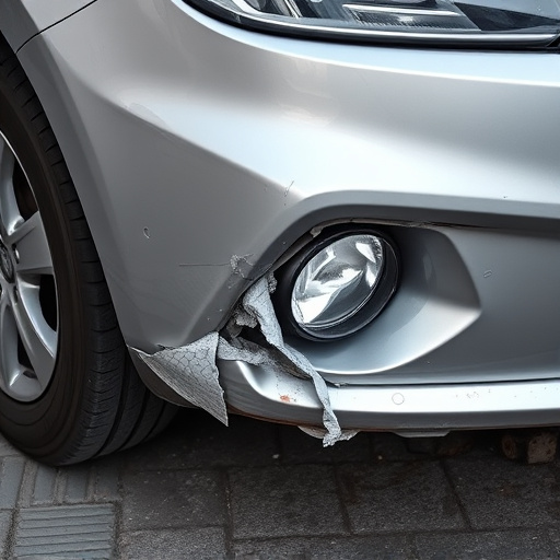 damaged car bumper