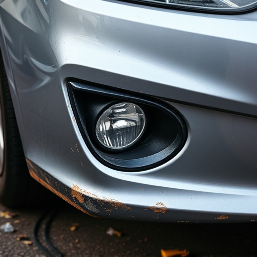 damaged car bumper