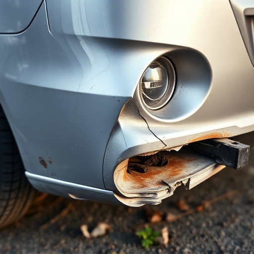 damaged car bumper