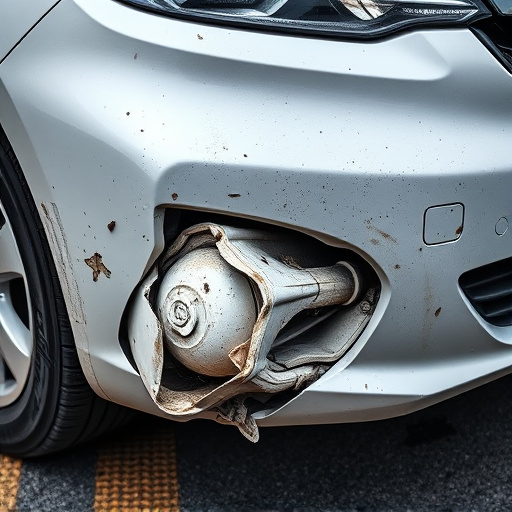 damaged car bumper