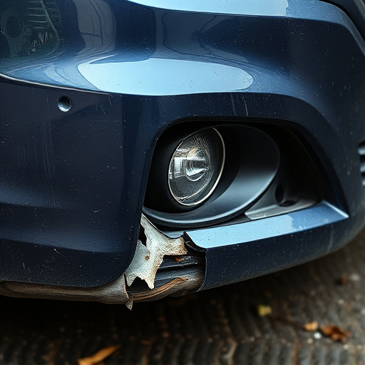damaged car bumper