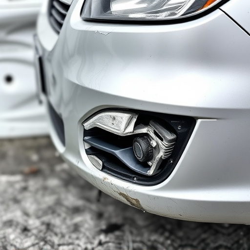 damaged car bumper