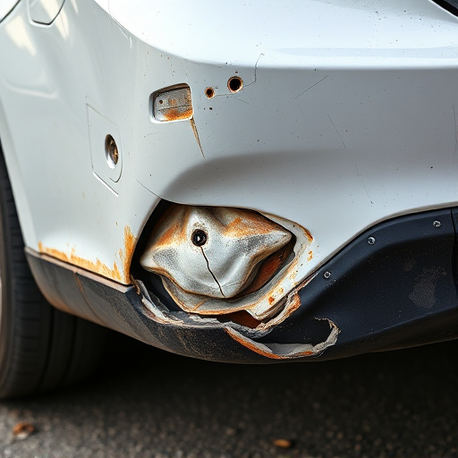 damaged car bumper