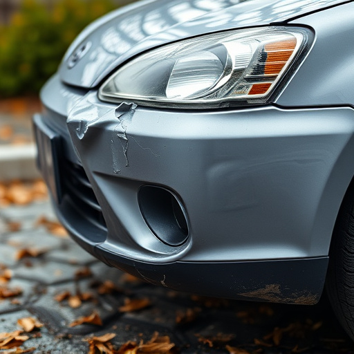 damaged car bumper