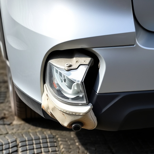 damaged car bumper