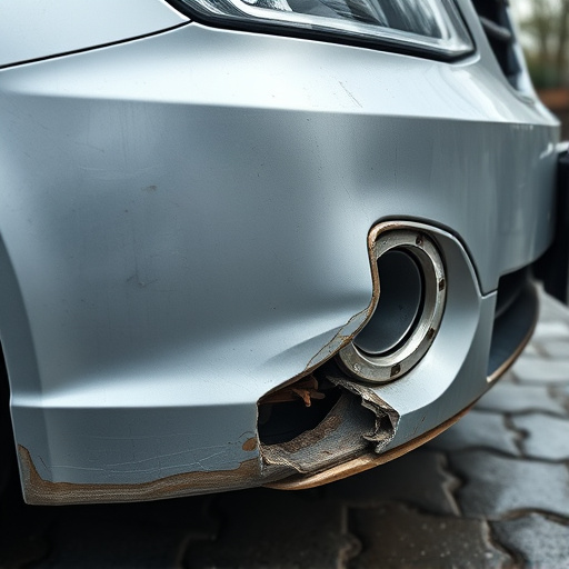 damaged car bumper