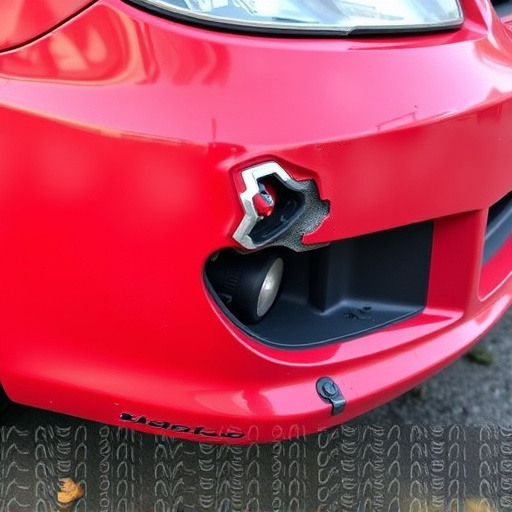 damaged car bumper
