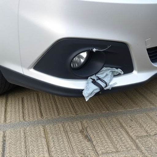 damaged car bumper