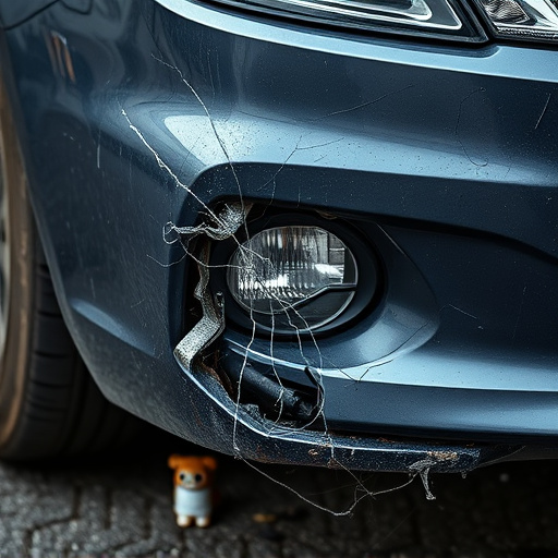 damaged car bumper