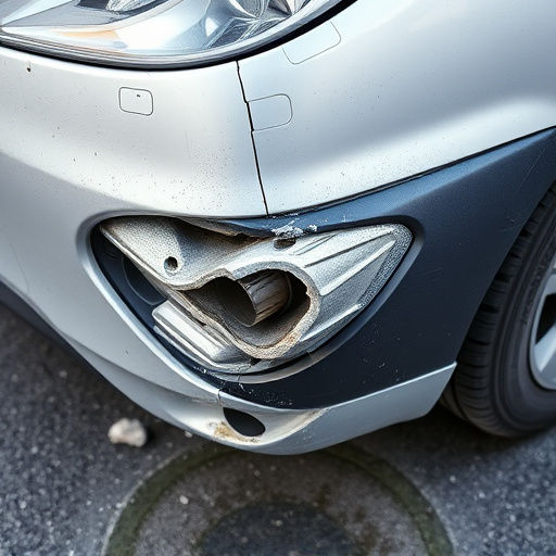 damaged car bumper