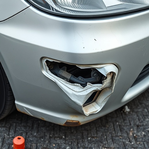 damaged car bumper