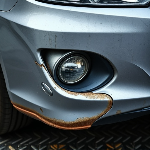 damaged car bumper