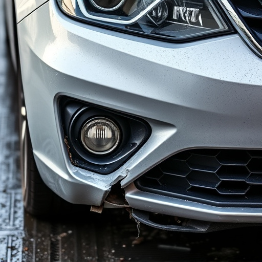 damaged car bumper