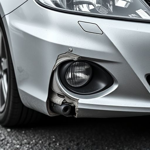 damaged car bumper