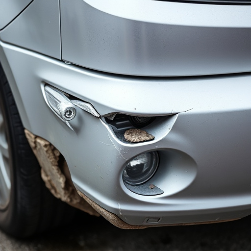damaged car bumper