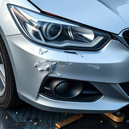 damaged car bumper