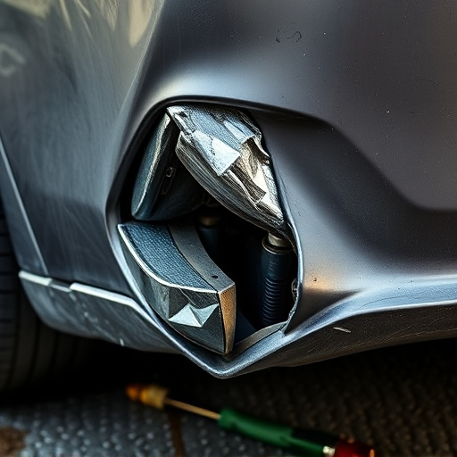 damaged car bumper
