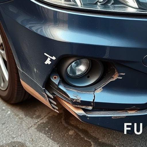 damaged car bumper