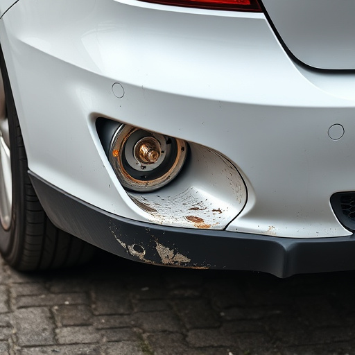 damaged car bumper
