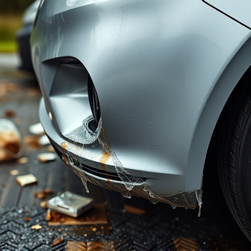 damaged car bumper