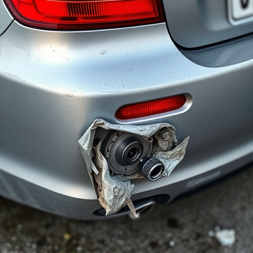 damaged car bumper