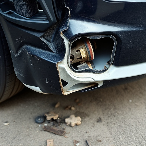 damaged car bumper