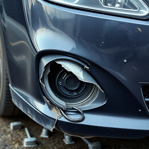 damaged car bumper