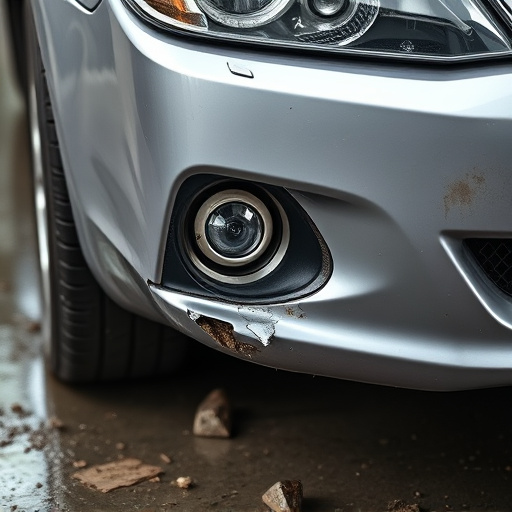 damaged car bumper