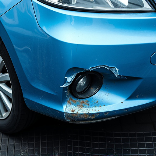 damaged car bumper