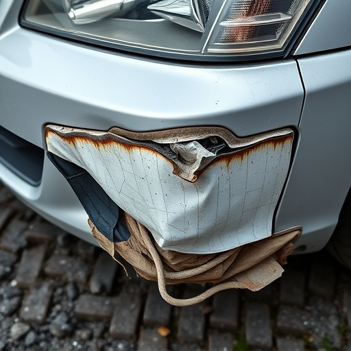 damaged car bumper