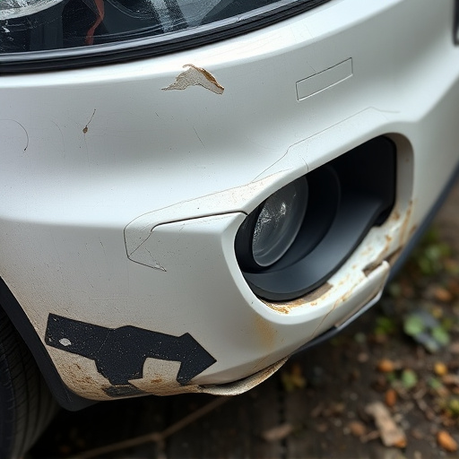 damaged car bumper