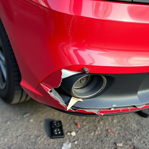 damaged car bumper