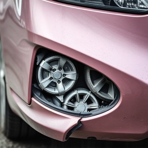 damaged car bumper