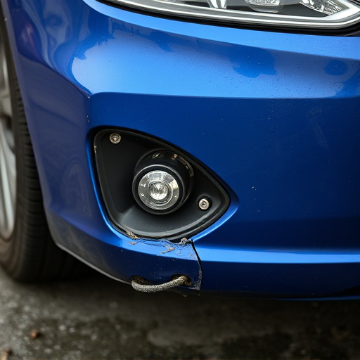 damaged car bumper