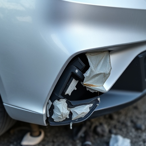 damaged car bumper