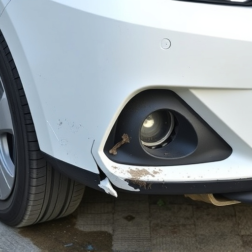 damaged car bumper