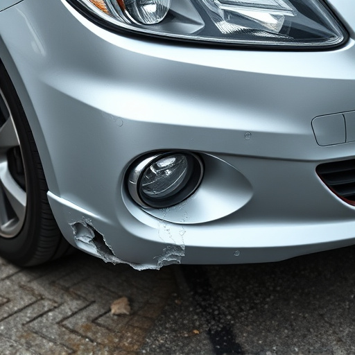 damaged car bumper