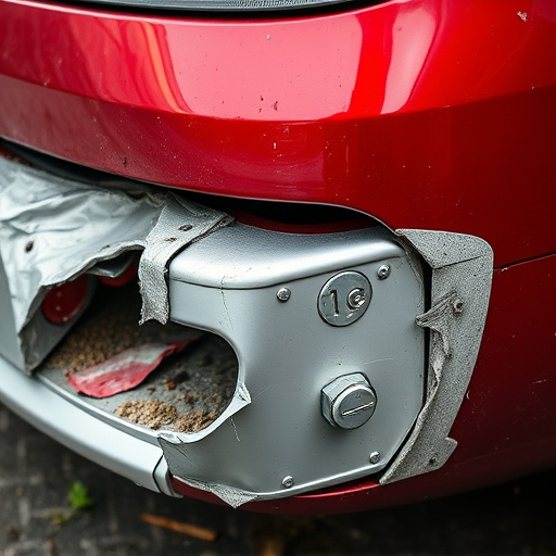 damaged car bumper