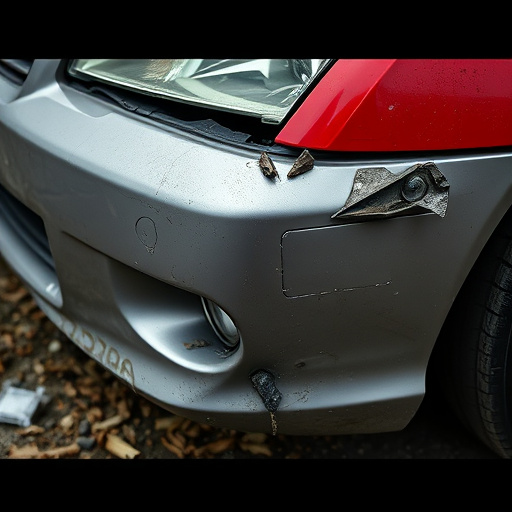 damaged car bumper