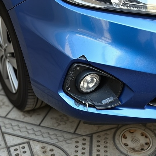 damaged car bumper