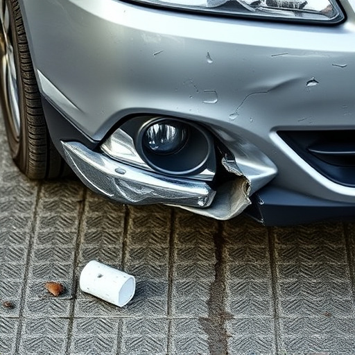 damaged car bumper