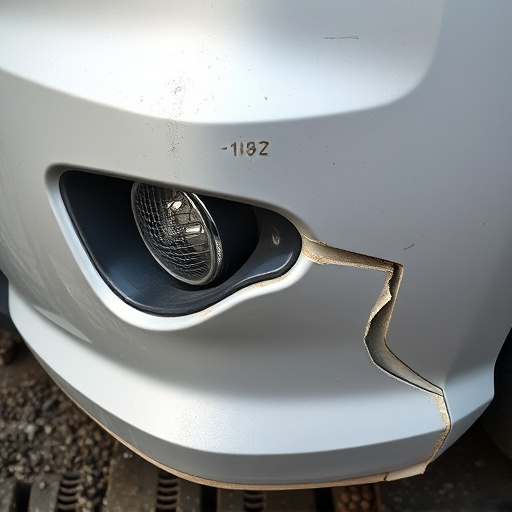 damaged car bumper