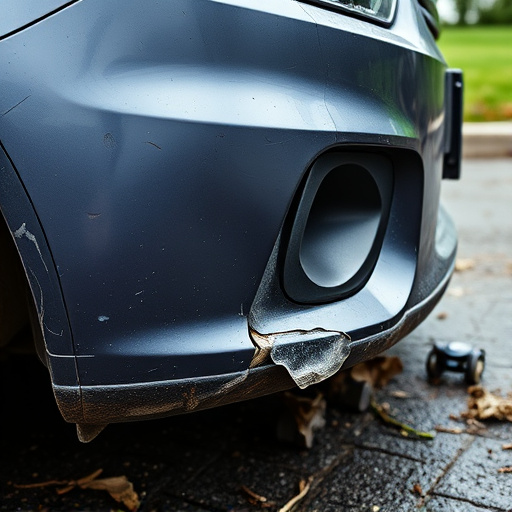 damaged car bumper