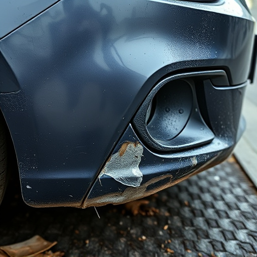 damaged car bumper