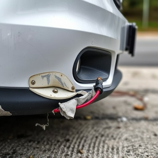 damaged car bumper