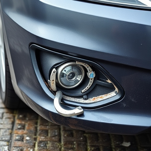 damaged car bumper