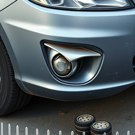 damaged car bumper