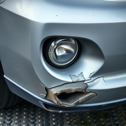 damaged car bumper
