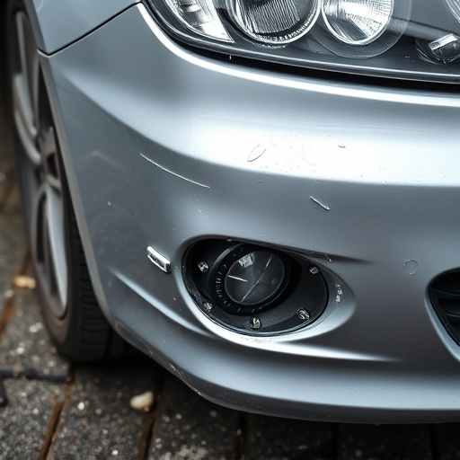 damaged car bumper