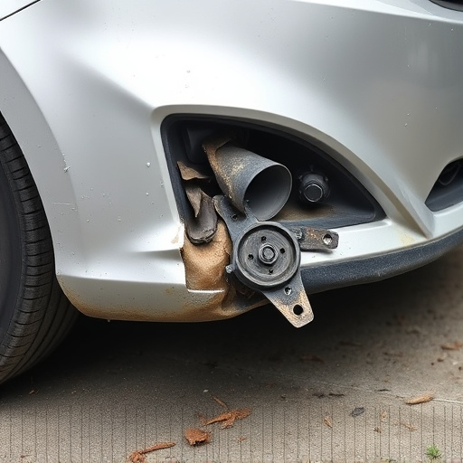 damaged car bumper
